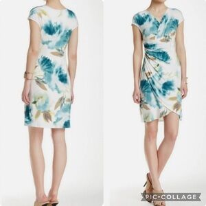Tommy Bahama Watercolor Faux Wrap Jersey Knit Dress Size XS/TP
